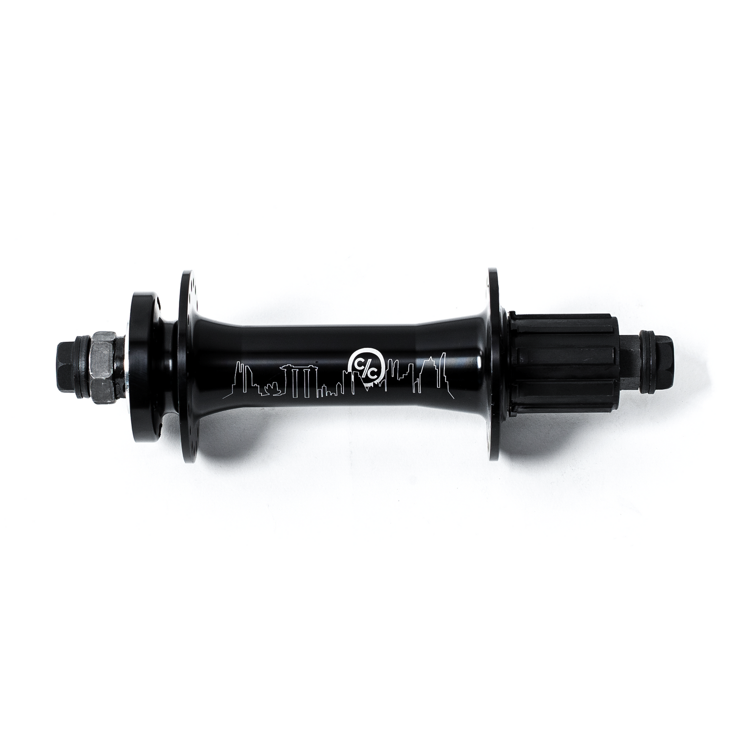 Rear hub 190mm x 10mm, 9 spline, bolt on axle, 36h